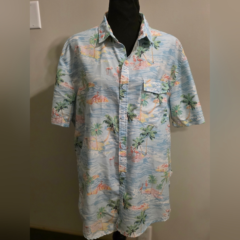 Free Planet Tropical Print Short Sleeve Shirt